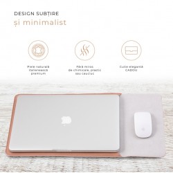 Husa MacBook laptop 13 inch, piele naturala, nude Husa MacBook laptop 13 inch, piele naturala, nude