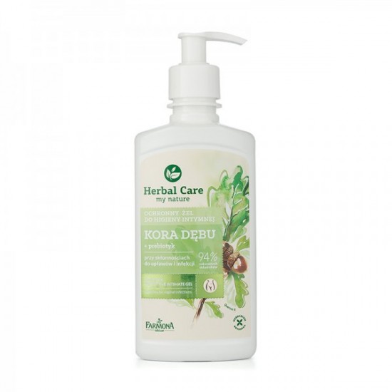 Gel intim protector cu prebiotice si extract de coaja de stejar Herbal Care 330 ml Gel intim protector cu prebiotice si extract de coaja de stejar Herbal Care 330 ml