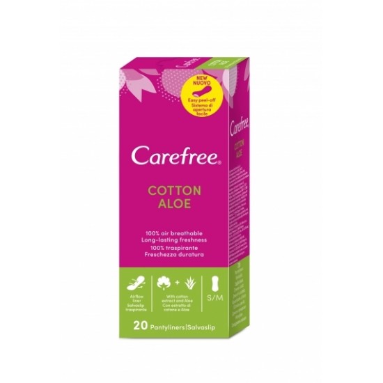 Carefree tampoane zilnice cu aloe 20 buc Carefree tampoane zilnice cu aloe 20 buc