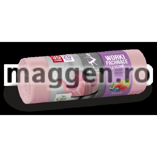 AZ Saci Menaj Parfum Fructe 35L/20buc HDLD Cu Urechi Roz AZ Saci Menaj Parfum Fructe 35L/20buc HDLD Cu Urechi Roz