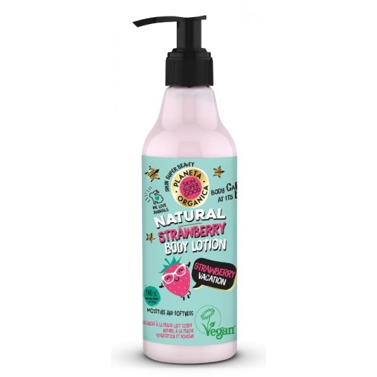 Lotiune de corp Skin Supergood cu capsuni Strawberry Vacation, 250ml - Planeta Organica Lotiune de corp Skin Supergood cu capsuni Strawberry Vacation, 250ml - Planeta Organica