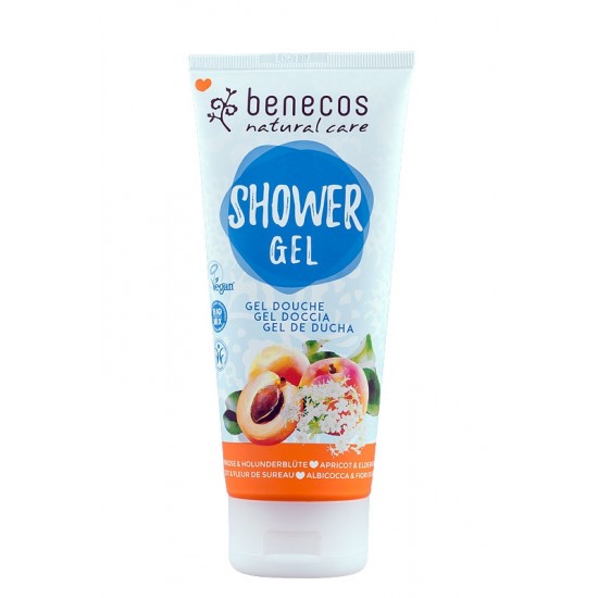 Gel de dus flori de soc si caise, 200 ml - Benecos Gel de dus flori de soc si caise, 200 ml - Benecos