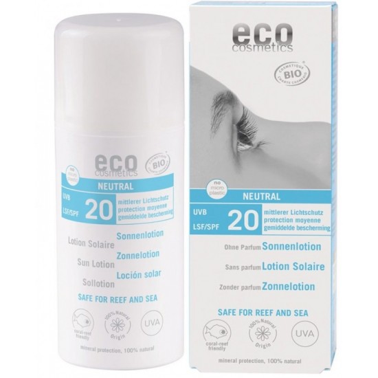 Lotiune fluida de protectie solara FPS20 FARA PARFUM, 100 ml - Eco Cosmetics