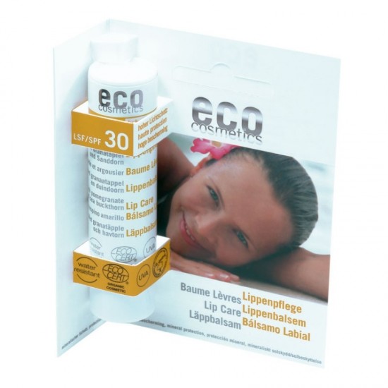 Balsam de buze bio cu protectie solara inalta FPS 30 - Eco Cosmetics Balsam de buze bio cu protectie solara inalta FPS 30 - Eco Cosmetics