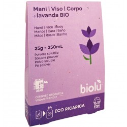 Sapun lichid cu lavanda bio pudra 25g, eco-refill, Biolu                                             Sapun lichid cu lavanda bio pudra 25g, eco-refill, Biolu