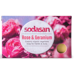 Sapun crema bio trandafir si geraniu 100g SODASAN                                                    Sapun crema bio trandafir si geraniu 100g SODASAN