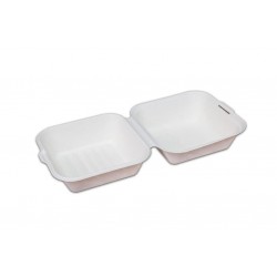 Caserola cu Capac Pentru Burger Unica Folosinta, Biodegradabila & Compostabila 15x15cm 6” (50buc) 