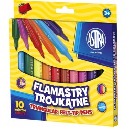 Carioci triunghiulare colorate 10buc/set ASTRA JUMBO  Carioci triunghiulare colorate 10buc/set ASTRA JUMBO