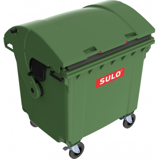 Eurocontainer plastic, 1100 L, verde, capac rotund, SULO - Transport Inclus