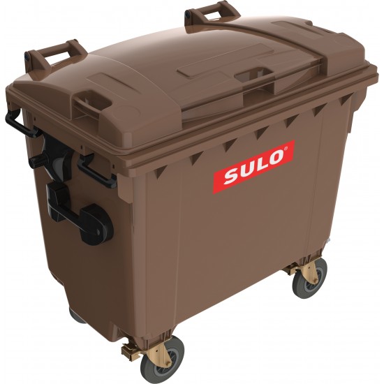 Eurocontainer plastic, 660 L, maro, capac plat, SULO - Transport Inclus Eurocontainer plastic, 660 L, maro, capac plat, SULO - Transport Inclus