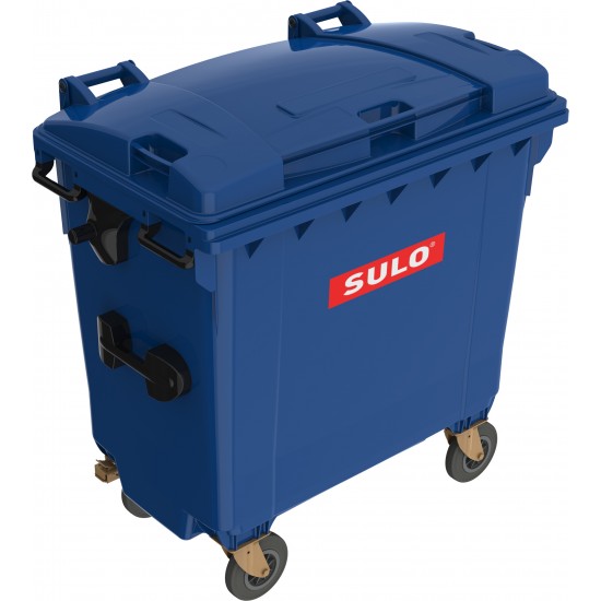 Eurocontainer plastic, 770 L, albastru, capac plat SULO - Transport Inclus Eurocontainer plastic, 770 L, albastru, capac plat SULO - Transport Inclus