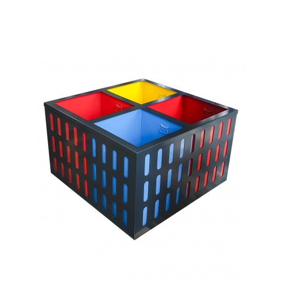 Cos de gunoi pentru colectare selectiva, 4x60L, 100cm x 100cm, inaltime 60cm Cos de gunoi pentru colectare selectiva, 4x60L, 100cm x 100cm, inaltime 60cm