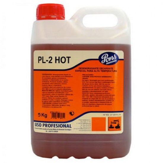 PL-2-HOT-detergent profesional concentrat decapant degresant pentru plite fierbinti-5L, Asevi