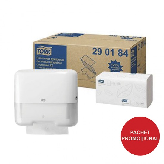 Pachet dispenser si consumabil TORK prosoape pliate Pachet dispenser si consumabil TORK prosoape pliate