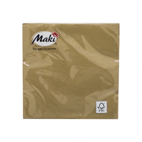 Servetele de masa 33x33cm model auriu inchis - 3 straturi Servetele de masa 33x33cm model auriu inchis - 3 straturi
