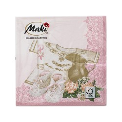 Servetele de masa 33x33cm model roz - 3 straturi Servetele de masa 33x33cm model roz - 3 straturi