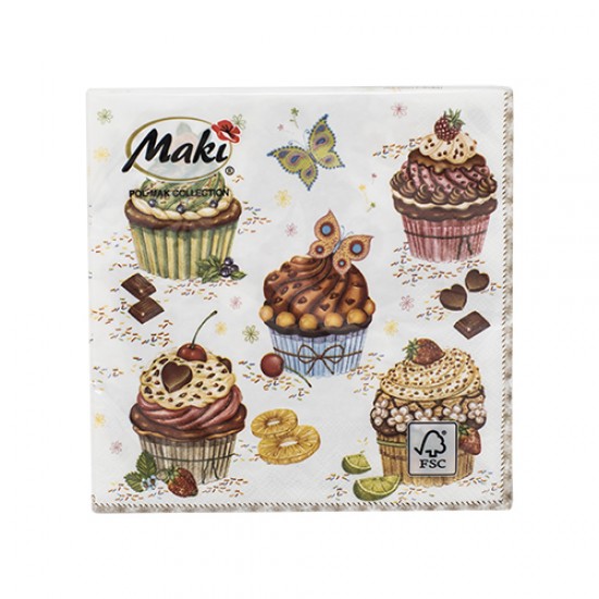 Servetele de masa 33x33cm model Briose - 3 straturi Servetele de masa 33x33cm model Briose - 3 straturi