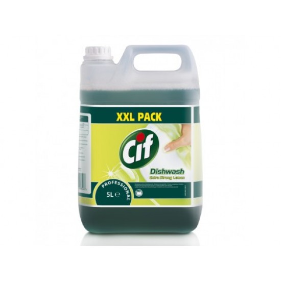 Detergent pentru spalarea manuala a vaselor, Extra Strong Lemon, Cif Professional, 5L