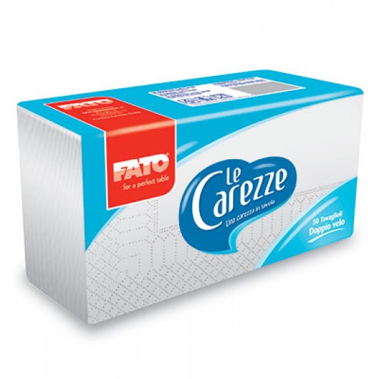 Servetele de masa 38x38 cm, 2 straturi, pliate in 8, Le Carezze P8, albe, Fato Servetele de masa 38x38 cm, 2 straturi, pliate in 8, Le Carezze P8, albe, Fato