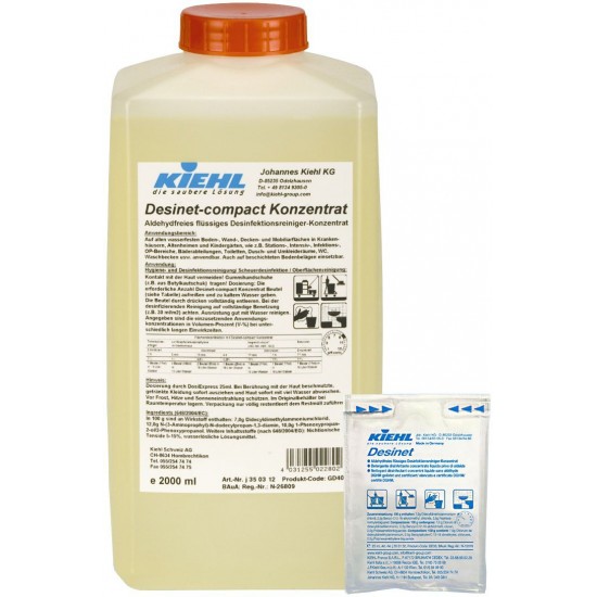 DESINET COMPACT CONC Manual -Detergent dezinfectant fara aldehide,25ml, Kiehl DESINET COMPACT CONC Manual -Detergent dezinfectant fara aldehide,25ml, Kiehl