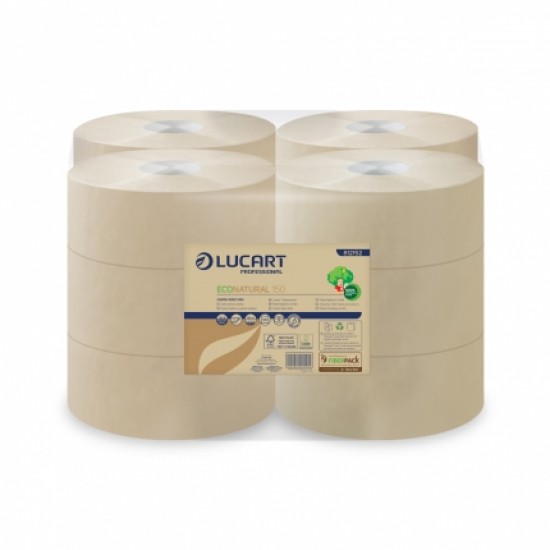 Hartie igienica pe rola mini Jumbo, maro, 150 m - EcoNatural 150, LUCART Hartie igienica pe rola mini Jumbo, maro, 150 m - EcoNatural 150, LUCART