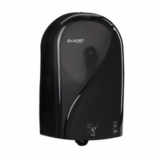 Dispenser Autocut din plastic pentru role de hartie igienica, negru - Jumbo Identity, LUCART