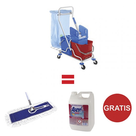 Pachet Carucior curatenie Systema, Esenia + Gratis Mop si Detergent Pachet Carucior curatenie Systema, Esenia + Gratis Mop si Detergent