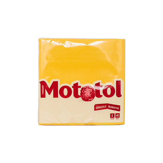 Servetele de masa 33x33cm galbene, 2 straturi, Mototol, 40 buc/pac Servetele de masa 33x33cm galbene, 2 straturi, Mototol, 40 buc/pac