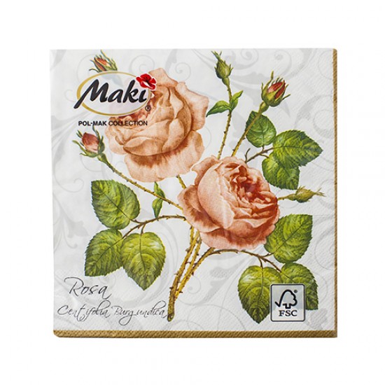 Servetele de masa 33x33cm model Trandafir - 3 straturi Servetele de masa 33x33cm model Trandafir - 3 straturi