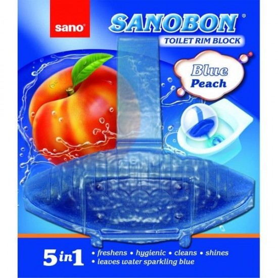 SANO BON BLUE PEACH 5in1, 55g, odorizant vas toaleta SANO BON BLUE PEACH 5in1, 55g, odorizant vas toaleta