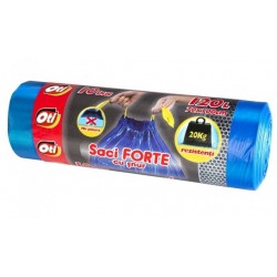 Saci menaj OTI FORTE cu snur 120L, albastru, 10 buc./rola Saci menaj OTI FORTE cu snur 120L, albastru, 10 buc./rola