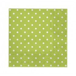 Servetele de masa 33x33cm, model verde cu buline - 3 straturi Servetele de masa 33x33cm, model verde cu buline - 3 straturi