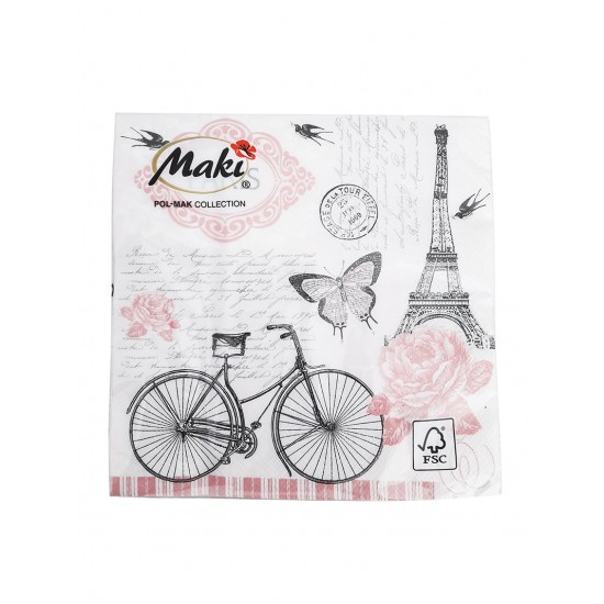 Servetele de masa 33x33cm model bicicleta - 3 straturi Servetele de masa 33x33cm model bicicleta - 3 straturi