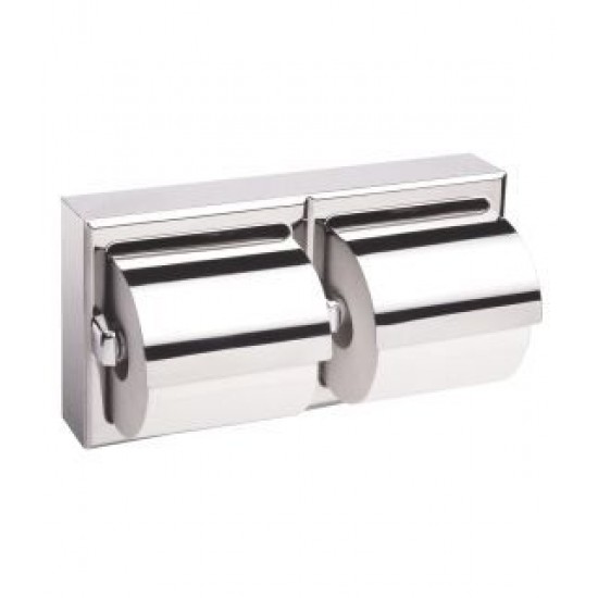 Suport dublu pentru rola hartie igienica, inox lucios, Bobrick