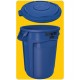 Container rotund Brute cu canale de aerisire, 75.7 L, albastru, RUBBERMAID