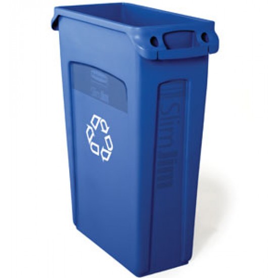 Container Slim Jim cu canale de aerisire, 87 L, albastru, RUBBERMAID