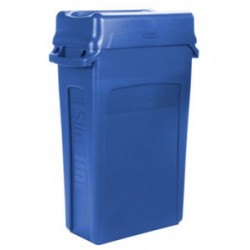 Container Slim Jim cu canale de aerisire, 87 L, albastru, RUBBERMAID Container Slim Jim cu canale de aerisire, 87 L, albastru, RUBBERMAID