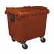 Container HDPE CLF 1100L cu capac plat maro - Transport inclus