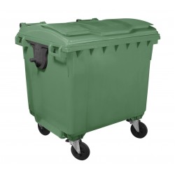 Container HDPE CLF 1100L cu capac plat verde cu Transport inclus Container HDPE CLF 1100L cu capac plat verde cu Transport inclus