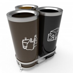 AARHUS B Cosuri de gunoi moderne de reciclare 3x50L, pentru birouri sau zonele urbane AARHUS B Cosuri de gunoi moderne de reciclare 3x50L, pentru birouri sau zonele urbane