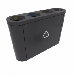 COPENHAGEN B Cosuri pentru colectare deseuri pentru zonele publice; 4x40L, metalic, 124x33x80 cm COPENHAGEN B Cosuri pentru colectare deseuri pentru zonele publice; 4x40L, metalic, 124x33x80 cm