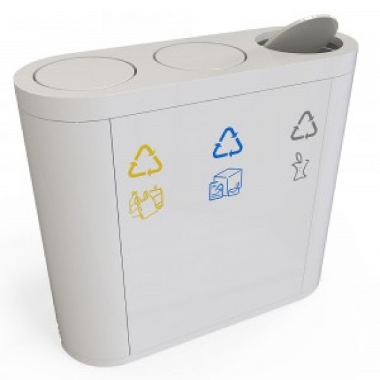 COPENHAGEN B Cosuri pentru colectare deseuri pentru zonele publice; 4x40L, metalic, 124x33x80 cm COPENHAGEN B Cosuri pentru colectare deseuri pentru zonele publice; 4x40L, metalic, 124x33x80 cm