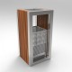 KUOKIO C Cos scrumiera cu design modern din otel inoxidabil si lemn KUOKIO C Cos scrumiera cu design modern din otel inoxidabil si lemn