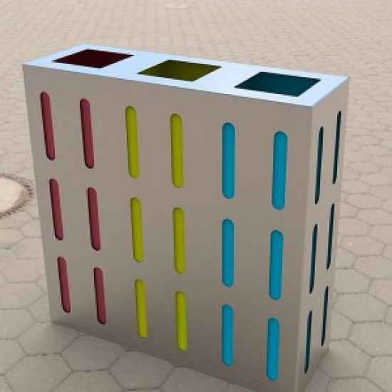 OSLO S Insula pentru reciclare din inox sau metal pentru spatii moderne OSLO S Insula pentru reciclare din inox sau metal pentru spatii moderne