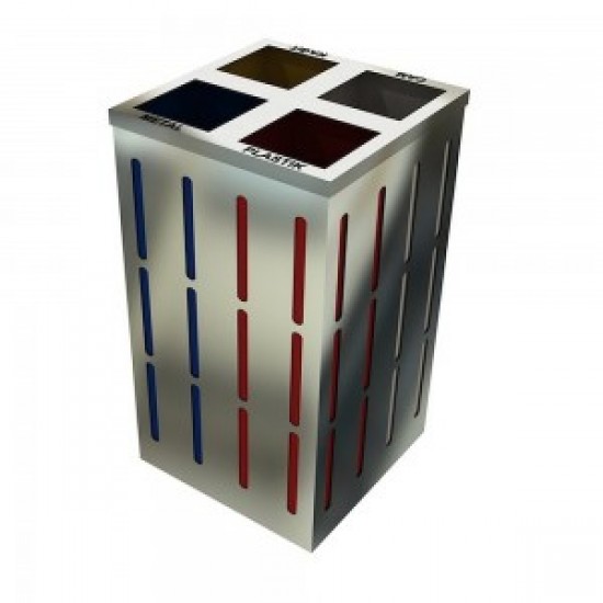 OSLO S Insula pentru reciclare din inox sau metal pentru spatii moderne OSLO S Insula pentru reciclare din inox sau metal pentru spatii moderne
