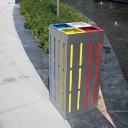 OSLO S Insula pentru reciclare din inox sau metal pentru spatii moderne OSLO S Insula pentru reciclare din inox sau metal pentru spatii moderne