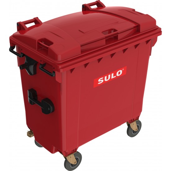 Eurocontainer plastic, 770 L, rosu, capac plat, SULO - Transport Inclus Eurocontainer plastic, 770 L, rosu, capac plat, SULO - Transport Inclus
