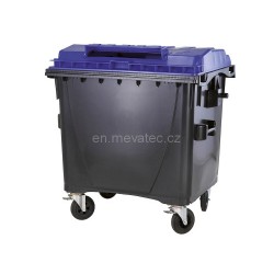 Eurocontainer plastic, 1100L, capac plat, albastru, fara inchizatoare - colectare hartie SULO - Transport Inclus Eurocontainer plastic, 1100L, capac plat, albastru, fara inchizatoare - colectare hartie SULO - Transport Inclus
