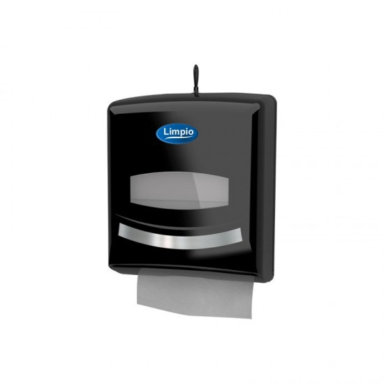 Dispenser prosoape pliate, negru, 500 buc, Limpio Dispenser prosoape pliate, negru, 500 buc, Limpio