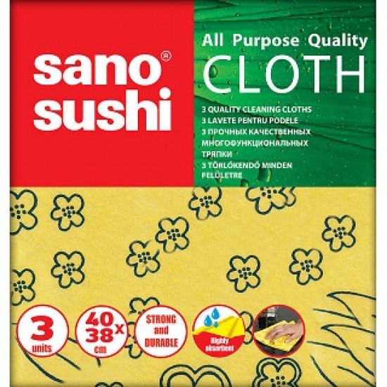 Lavete Sano Sushi Cloth 40x38 cm, 3 buc. / pachet Lavete Sano Sushi Cloth 40x38 cm, 3 buc. / pachet